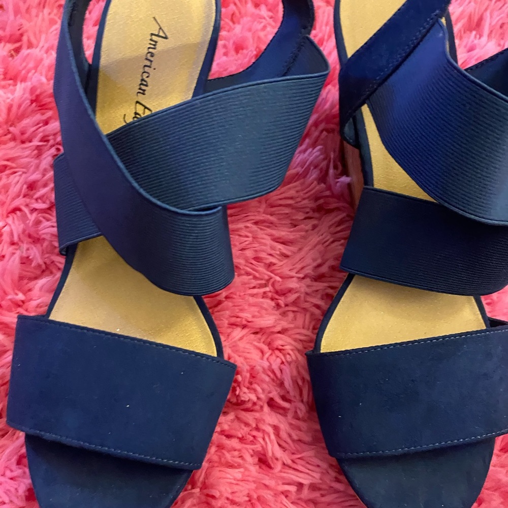 American eagle dark blue wedges